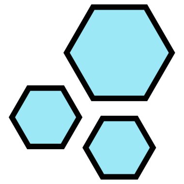 Altıgenler simgesi, fen sınıfı vektör illüstrasyonu 