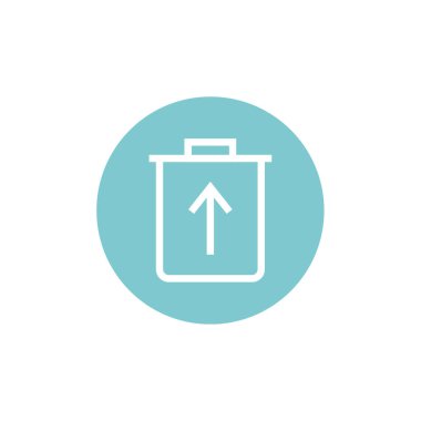 Çöp kutusu, çöp simgesi basit vektör illüstrasyonu