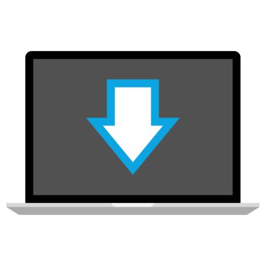 aşağı ok simgesi, indirme sembolü, vektör illüstrasyonu