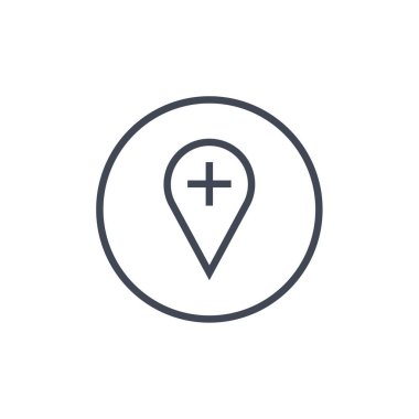 Harita imleci simgesi, vektör illüstrasyonu. düz tasarım biçimi