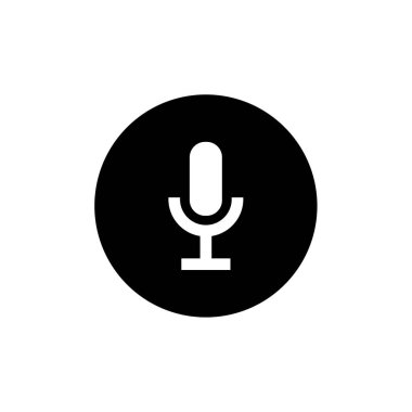 mikrofon kayıt simgesi vektör illüstrasyonu