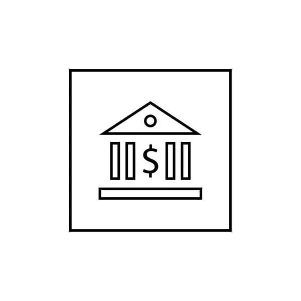 Ícone Edifício Bancário Ilustração Vetorial — Vetor de Stock