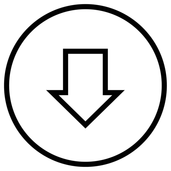 Pijl Omlaag Platte Vector Icon — Stockvector
