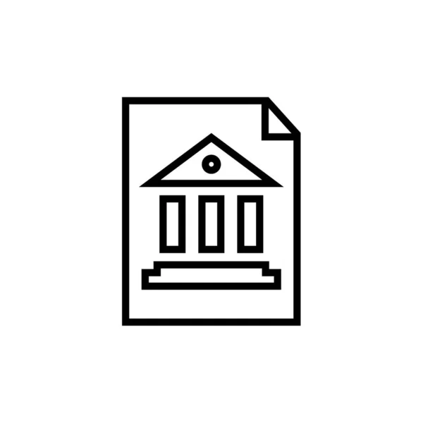 Ícone Edifício Banco Ilustração Simples — Vetor de Stock