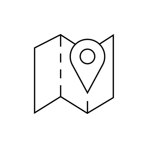 Kaart Locatie Eenvoudige Pictogram Vector Illustratie — Stockvector