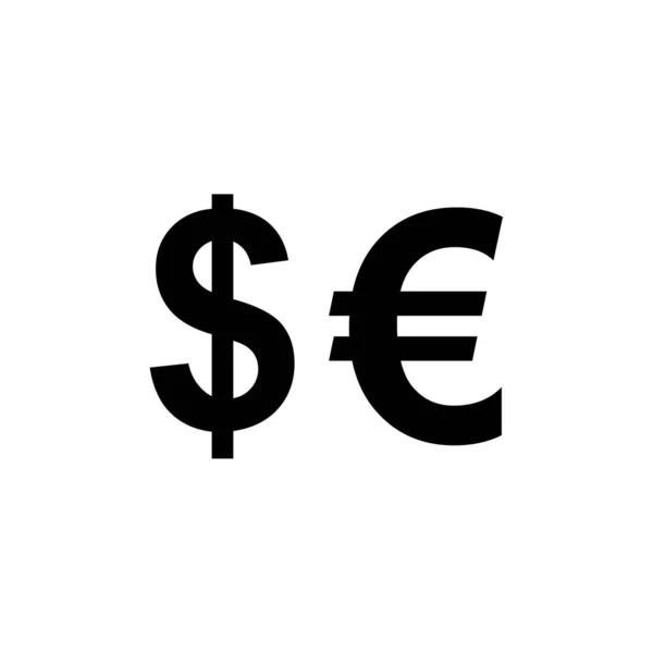 通貨ベクトルアイコン現代的なシンプルな記号黒と白 — ストックベクタ