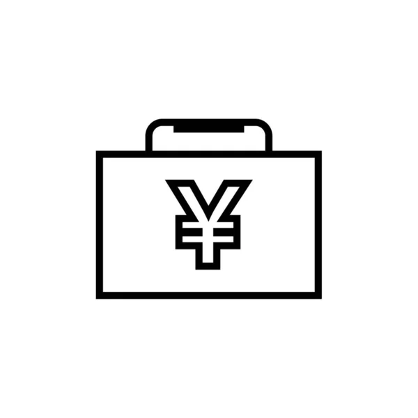 Yen Illustrazione Vettoriale Icona Stile Design Piatto — Vettoriale Stock
