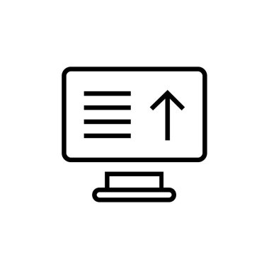 Web ve mobil uygulama tasarımınız için beyaz arkaplanda izole edilmiş bilgisayar simgesi vektörü, logo kavramını izleyin