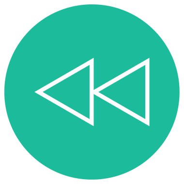 Sol yönde ok simgesi vektörü. İnce çizgi sembolünü geri sar. izole düz illüstrasyon.