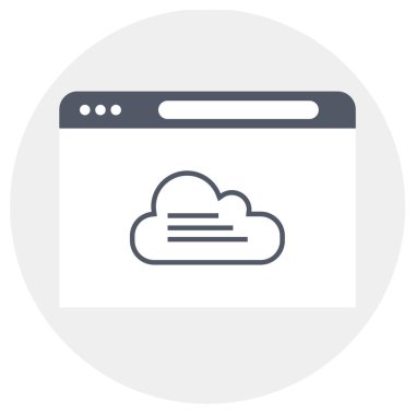 bulut veri simgesi basit vektör illüstrasyonu