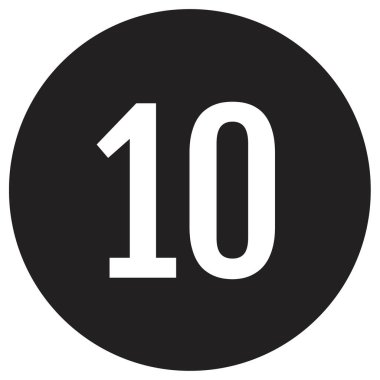 10 numaralı simge. düz vektör illüstrasyonu