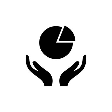 Bir çember simgesini tutan el, vektör illüstrasyonu