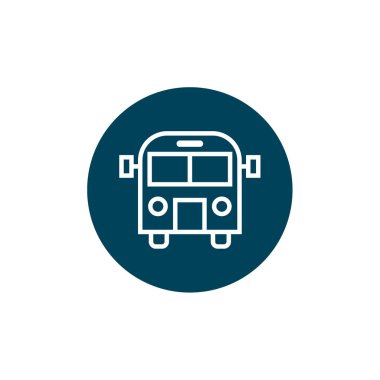 bus düz simgesi, vektör illüstrasyonu 