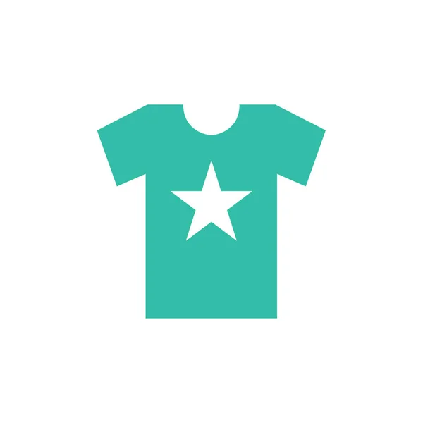 Yıldız Vektör Illüstrasyonlu Shirt Simgesi — Stok Vektör
