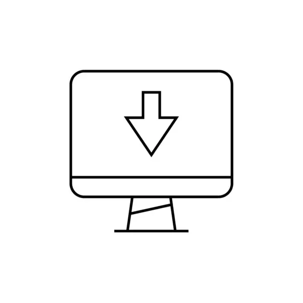 Monitor Del Computer Con Icona Freccia Disegno Vettoriale Illustrazione — Vettoriale Stock