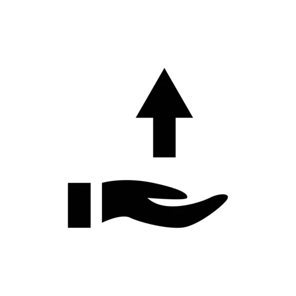 Mão Segurando Ícone Seta Ilustração Simples Ícones Vetoriais Botão Upload — Vetor de Stock