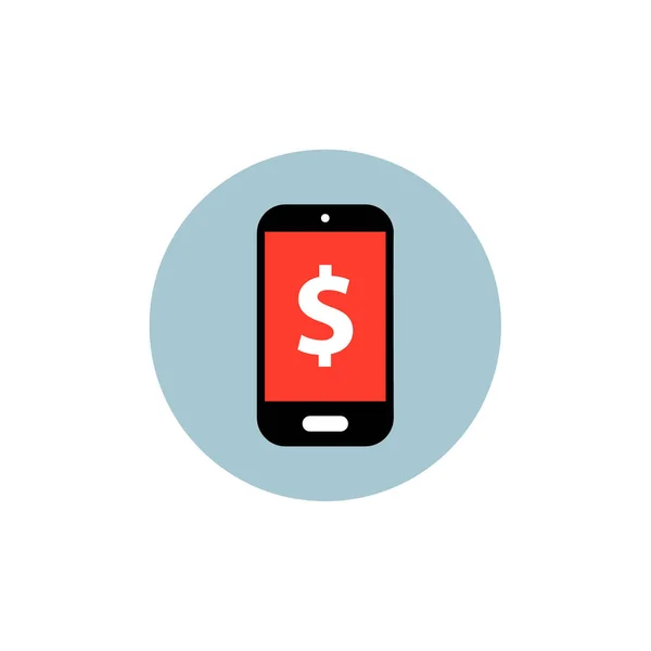 Smartphone Ikonou Peněz Plochý Design — Stockový vektor