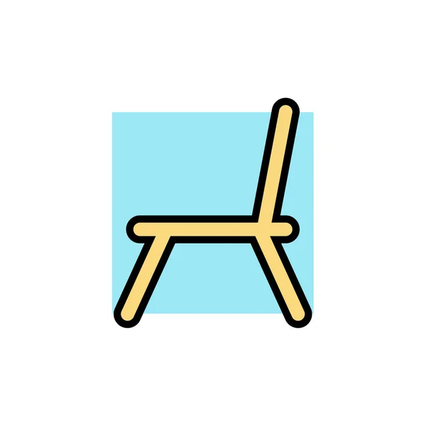 Vetor Ícone Cadeira Placa Fina Isolado Contorno Símbolo Ilustração — Vetor de Stock