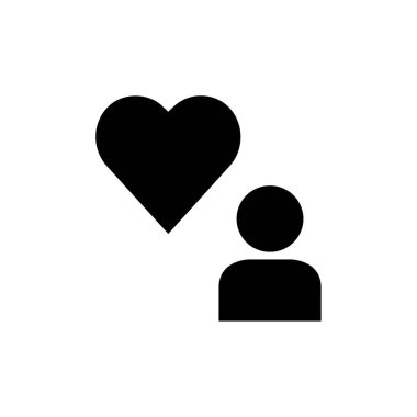 Kalp ikonu vektör illüstrasyonu 