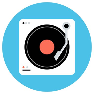 Vinil plak ikonu. Web tasarımı için müzik disk vektör simgelerinin basit illüstrasyonu