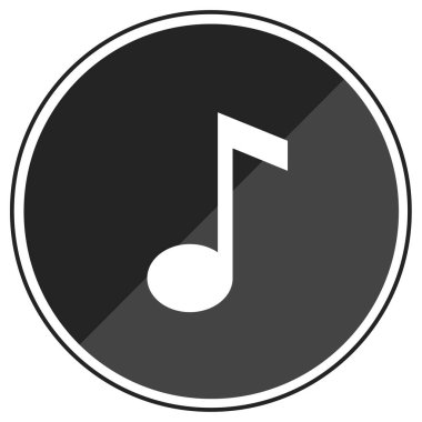 müzik notası simgesi siyah daire vektör illüstrasyonunda