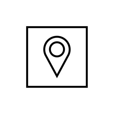 konum simgesi vektörü izole çizimi