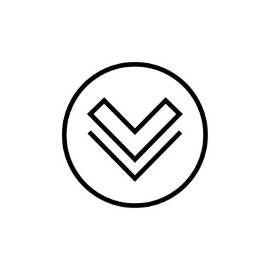 aşağı ok simgesi, indirme sembolü, vektör illüstrasyonu