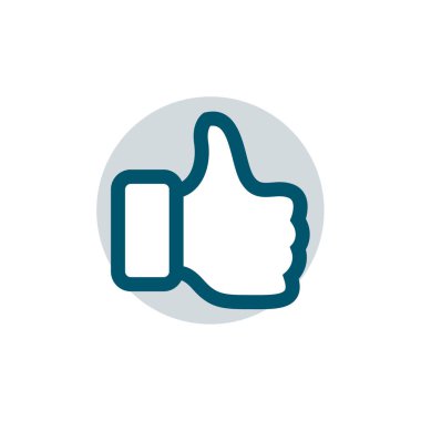 Düz bir şekilde başparmağınızı kaldırın. vektör illüstrasyonu      