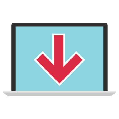 aşağı ok simgesi, indirme sembolü, vektör illüstrasyonu