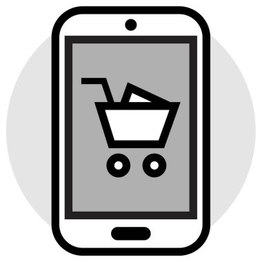 Alışveriş arabası. Basit resimleme