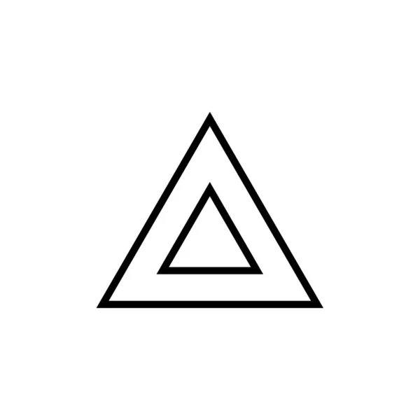 Triángulo Pirámide Línea Icono — Vector de stock