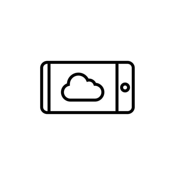 Webやモバイルアプリのデザインやスマートフォンのロゴのコンセプトのために白い背景に隔離されたクラウドコンピューティングのアイコンベクトル — ストックベクタ