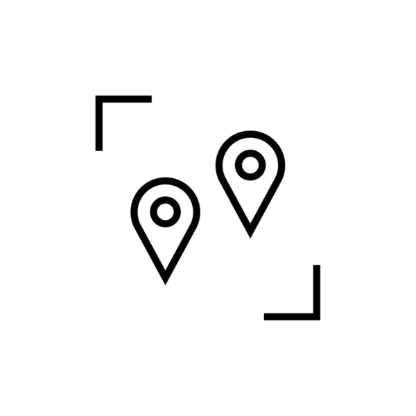 Karte Standort Linie Symbol Vektorillustration — Stockvektor
