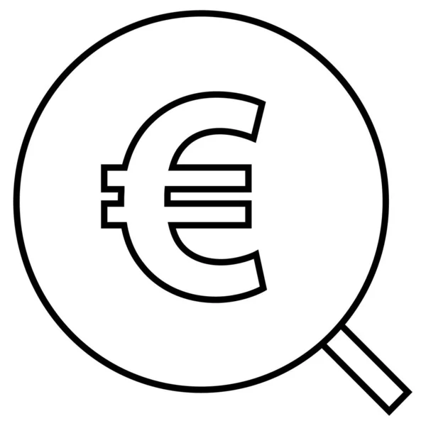 Moneda Euro Pictogramă Monedă Stil Contur — Vector de stoc