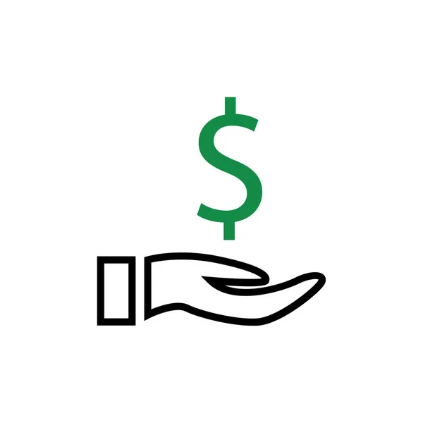 Hand Hält Geld Ikone Vektorgrafik — Stockvektor