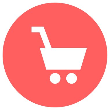 Alışveriş arabası simgesi, vektör illüstrasyonu