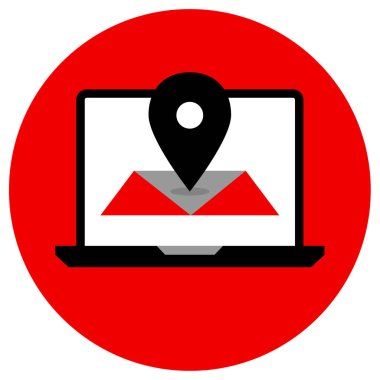 Harita, konum basit simge vektör çizimi  