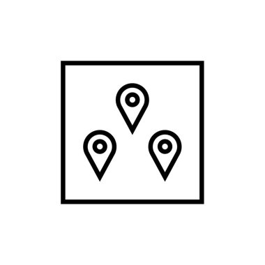 Web ve mobil uygulama tasarımınız için beyaz arkaplanda izole edilmiş konum simgesi vektörü, harita logosu konsepti