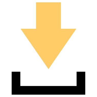 aşağı ok simgesi, indirme sembolü, vektör illüstrasyonu