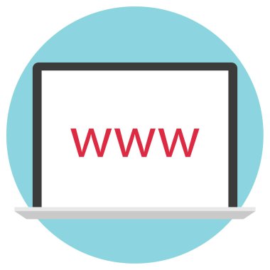 Web tarayıcı düz simgesi, vektör illüstrasyonu 