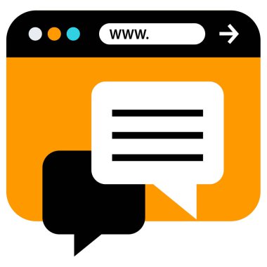 SMS ve Metin Mesajlaşması ikon vektör illüstrasyonu