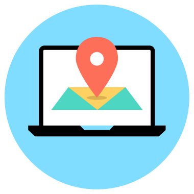 Harita, konum basit simge vektör çizimi  