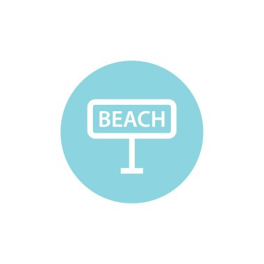 Plaj simgesi. Plaj sembolü düz tasarım biçimi. 