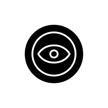 Beyaz arkaplanda izole edilmiş göz simgesi vektörü, şeffaf, ana tasarım unsurları üzerinde gıda işareti logosu konsepti