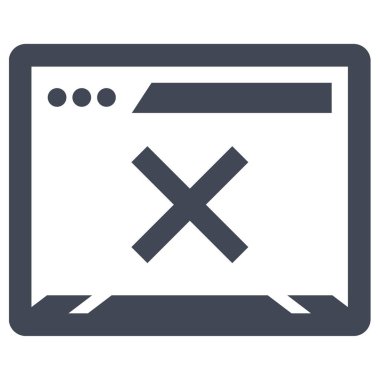 Web tasarımı için yaratıcı tasarım çapraz sembolünü, vektörünü, simgesini durdur.  