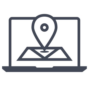 Harita, konum basit simge vektör çizimi  