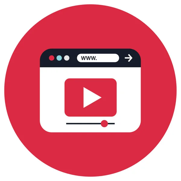 Youtube Simplu Icon Vector Ilustrare Video Concept Media — Vector de stoc