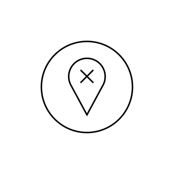 Иконка Указателя Карты Символ Метки Местоположения Стиль Плоского Дизайна — стоковый вектор