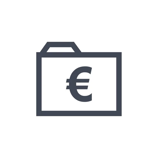 Euro Tecken Valuta Ikon Enkel Vektor Illustration — Stock vektor
