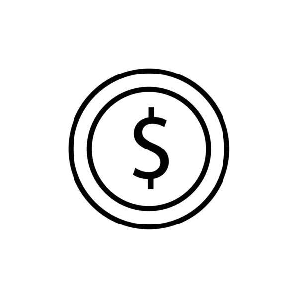 Dollar Munt Pictogram Vector Illustratie — Stockvector